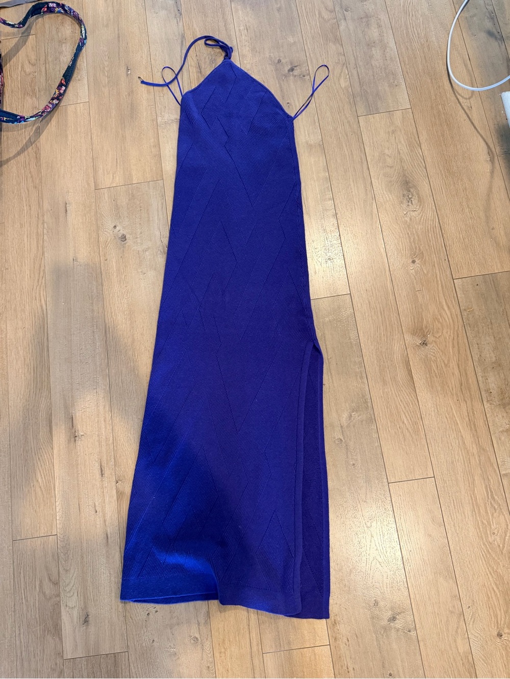Free People Electric Blue/purple Midi Slip Dress
